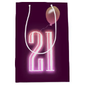 21e verjaardag Neon Sign en Balloon Medium Cadeauzakje (Voorkant)