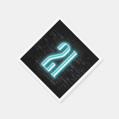 21e verjaardag Neon Sign on Brick Wall Servet (Hoek)