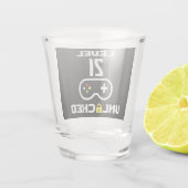 21e Verjaardag Niveau 21 Ontgrendelde Gamer Verjaa Shot Glas (Achterkant)