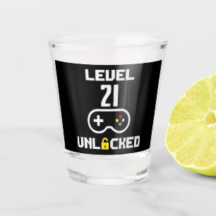 21e Verjaardag Niveau 21 Ontgrendelde Gamer Verjaa Shot Glas