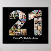21e verjaardag nummer 21 fotocollage cadeau