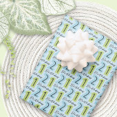 21e verjaardag nummers groen blauw inpakpapier vel