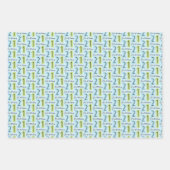 21e verjaardag nummers groen blauw inpakpapier vel (Voorkant)