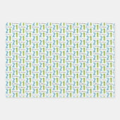 21e verjaardag nummers groen blauw inpakpapier vel (Voorkant 3)