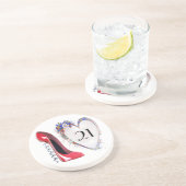 21e verjaardag Onderzetter met Corkschroef Red Sti (Zijkant)