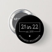 21e verjaardag op 22 september 2001 van de Birthda Ronde Button 5,7 Cm (Voorkant /achterkant)