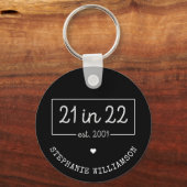 21e verjaardag op 22 september 2001 van de Birthda Sleutelhanger (Voorkant)