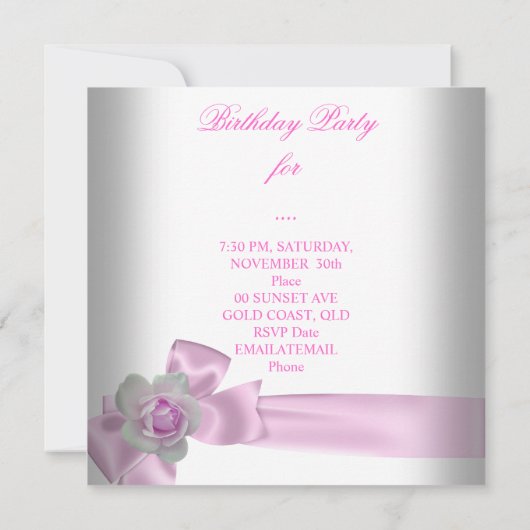 21e verjaardag Overlay Roze Jewel Key Lock Kaart (Achterkant)