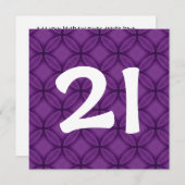 21e verjaardag Paarse cirkels Sjabloon W1060 Kaart (Voorkant / Achterkant)
