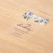 21e Verjaardag Paarse Lente Lila Bloem Acryl Uitnodigingen (Laagn)