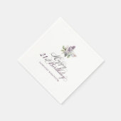 21e Verjaardag Paarse Lila Lente Bloem Cocktail Servet (Hoek)