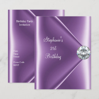 21e Verjaardag Paarse Mauve Diamanten Sieraad 2 Kaart