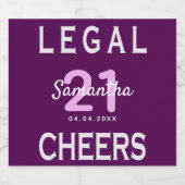 21e verjaardag paarse roze jurydeigenaar bier etiket (Enkel label)