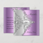 21e verjaardag Paarse zilverwitte zilver-Lila Kaart (Voorkant / Achterkant)