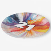 21e verjaardag Paint Blast Papieren Bordje (Gekanteld)