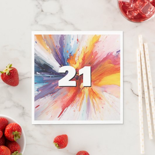 21e verjaardag Paint Blast Servet (Insitu)