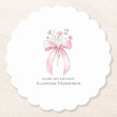 21e Verjaardag Party Custom Onderzetter Bow Wildfl (Voorkant)