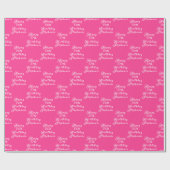 21e Verjaardag Party Naam Hot Pink Modern Patroon Cadeaupapier (Vlak)