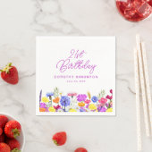 21e Verjaardag Party Paarse Wildflower Custom Servet (Insitu)
