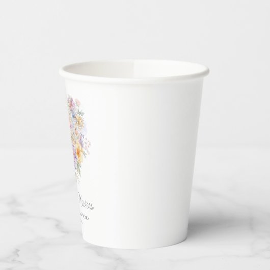 21e Verjaardag Party Waterverf Bloemen Custom Papieren Bekers (Links)