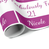 21e verjaardag personaliseer 21 roze vormgeven cadeaupapier (Rol Hoek)