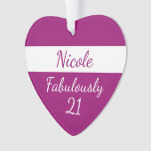 21e verjaardag personaliseer 21 roze vormgeven ornament (voorkant)