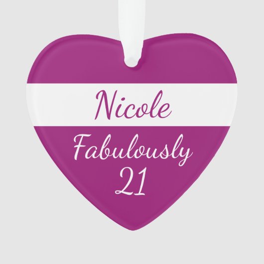 21e verjaardag personaliseer 21 roze vormgeven ornament (voorkant)