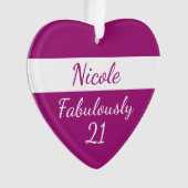 21e verjaardag personaliseer 21 roze vormgeven ornament (voorkant)
