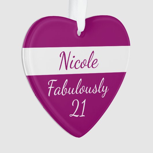 21e verjaardag personaliseer 21 roze vormgeven ornament (voorkant)