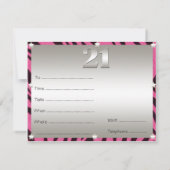 21e verjaardag Persoonlijke partij Kaart (Achterkant)