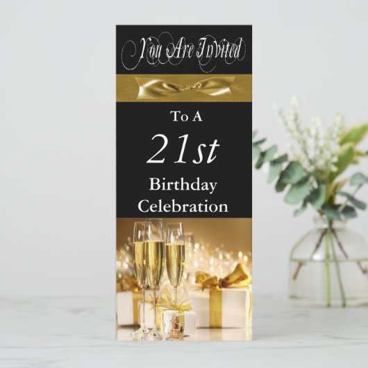 21e verjaardag Persoonlijke uitnodiging (Staand voorkant)