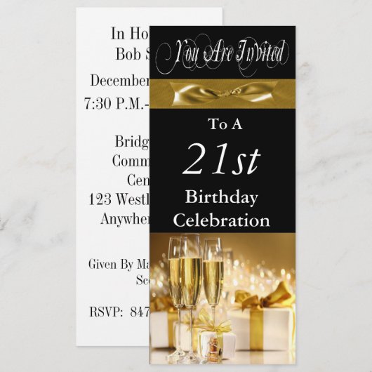 21e verjaardag Persoonlijke uitnodiging (Voorkant / Achterkant)