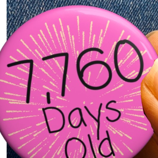 21e verjaardag pin badge 21 jaar oud twintiger jar ronde button 7,6 cm