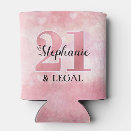 21e verjaardag | Pink Hearts 21 en Legal Blikjeskoeler (Achterkant)