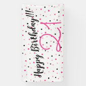 21e verjaardag PINK thema Happy Birthday Party Spandoek (Verticaal)
