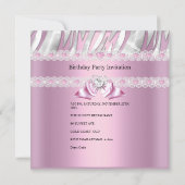 21e verjaardag Pink White Zebra Diamond Kaart (Achterkant)