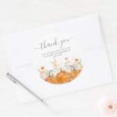 21e verjaardag pompoen Wildflower Custom Dank u Ronde Sticker (Envelop)