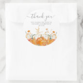 21e verjaardag pompoen Wildflower Custom Dank u Ronde Sticker (Tas)
