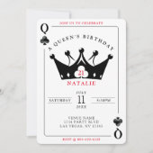 21e verjaardag Queen of Clubs Casino Poker Kaart (Voorkant)