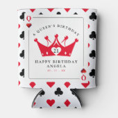 21e verjaardag Queen of Hearts Casino Poker Kaart Blikjeskoeler (Voorkant)