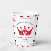21e verjaardag Queen of Hearts Casino Poker Kaart Papieren Bekers (Voorkant)