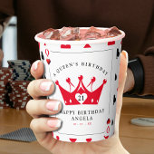 21e verjaardag Queen of Hearts Casino Poker Kaart Papieren Bekers