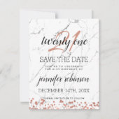 21e verjaardag Red de datum waarop de goudmarmer i Save The Date (Voorkant)