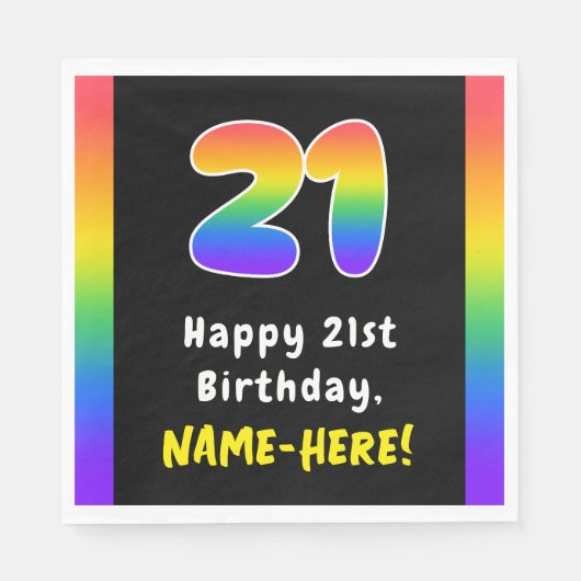 21e verjaardag: Regenboogspectrum # 21, Aangepaste Servet (Voorkant)