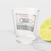 21e verjaardag Retro 80s Music Mix Tape voor haar Shot Glas (Achterkant)