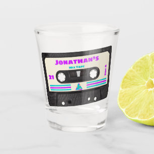 21e verjaardag Retro 80s Music Mix Tape voor hem Shot Glas