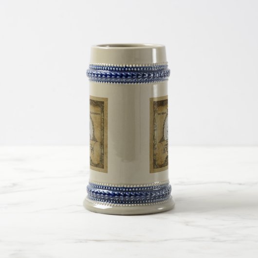 21e Verjaardag Retro Rustiek Monogram Foto Bierpul (Center)