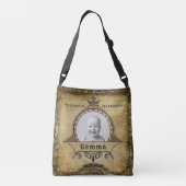 21e Verjaardag  Retro Rustiek Monogram Foto Crossbody Tas (Achterkant)