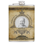 21e Verjaardag Retro Rustiek Monogram Foto Heupfles (Voorkant)