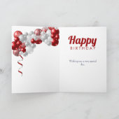 21e verjaardag rode ballonnen kaart (Binnen)